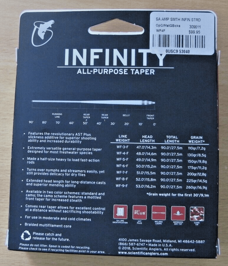 Scientific Anglers Amplitude Smooth Infinity Fly Line Green WF4F 132671 Unused - MagsTag