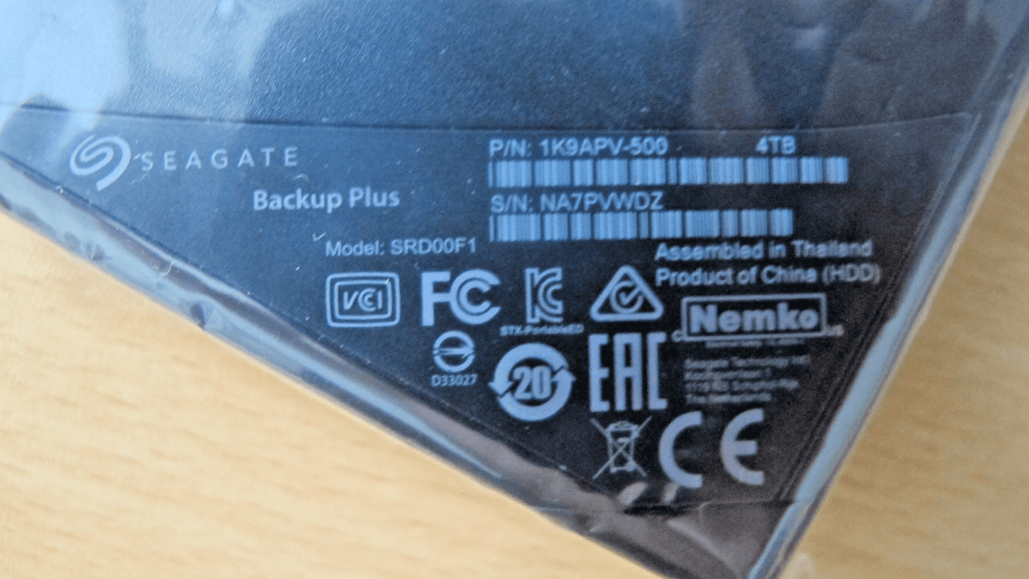 Seagate Backup Plus Portable Storage 4TB USB 3.0 STDR4000100 New Unused - MagsTag