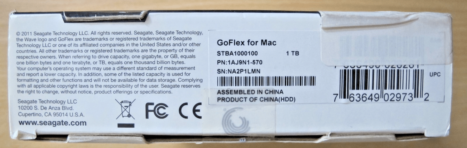Seagate GoFlex Mac Portable 1TB External Hard Drive STBA 1000100 FireWire 800 - MagsTag