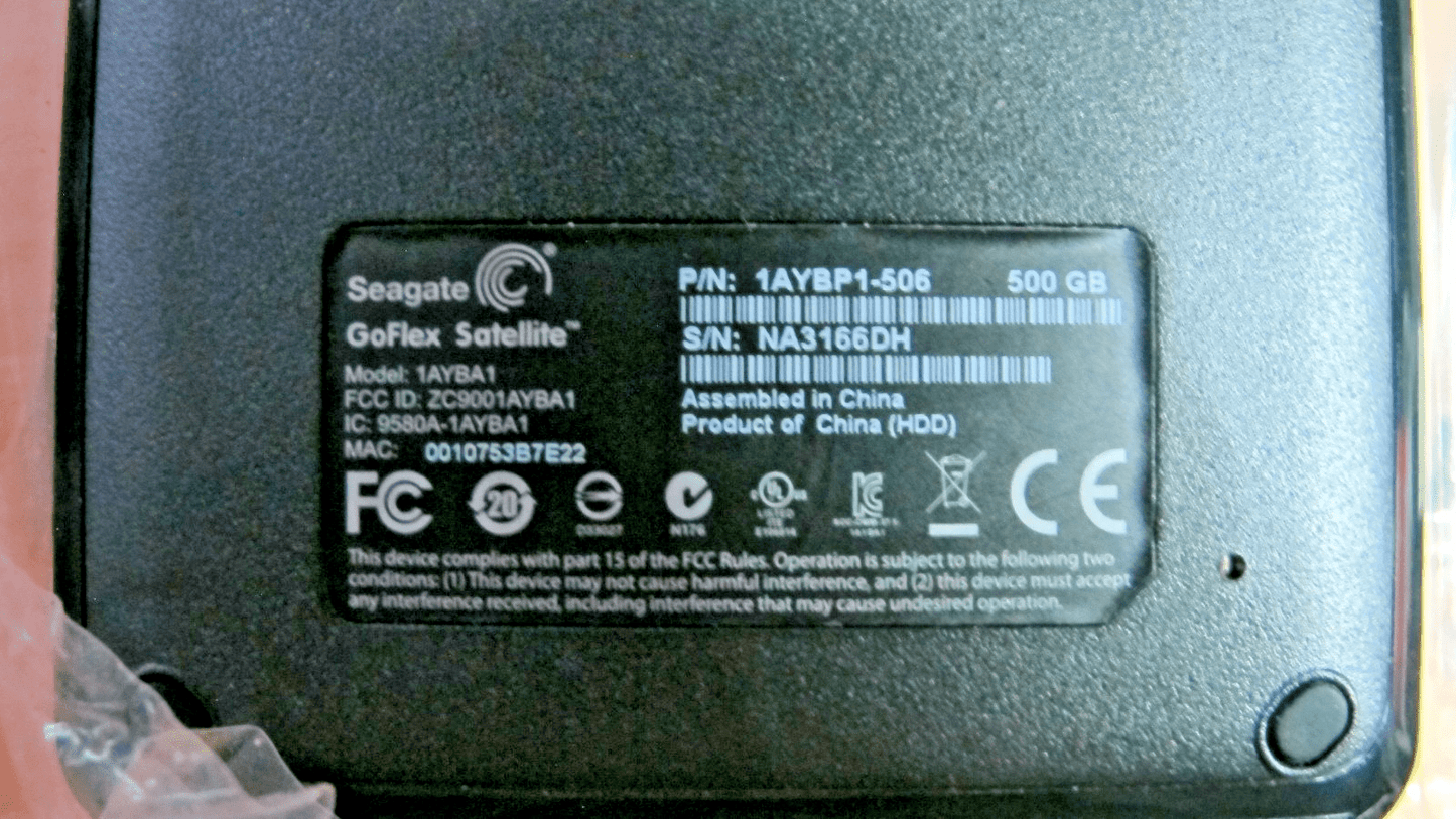 Seagate GoFlex Satellite 500GB Mobile Wireless Storage 1AYBA1 WiFi Open Box - MagsTag
