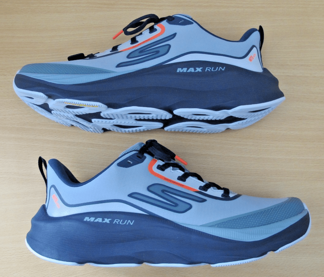 Skechers Waterproof Max Run Vorteza Slate 10.5 US EU44 Air-Cooled Goga Mat Shoes - MagsTag