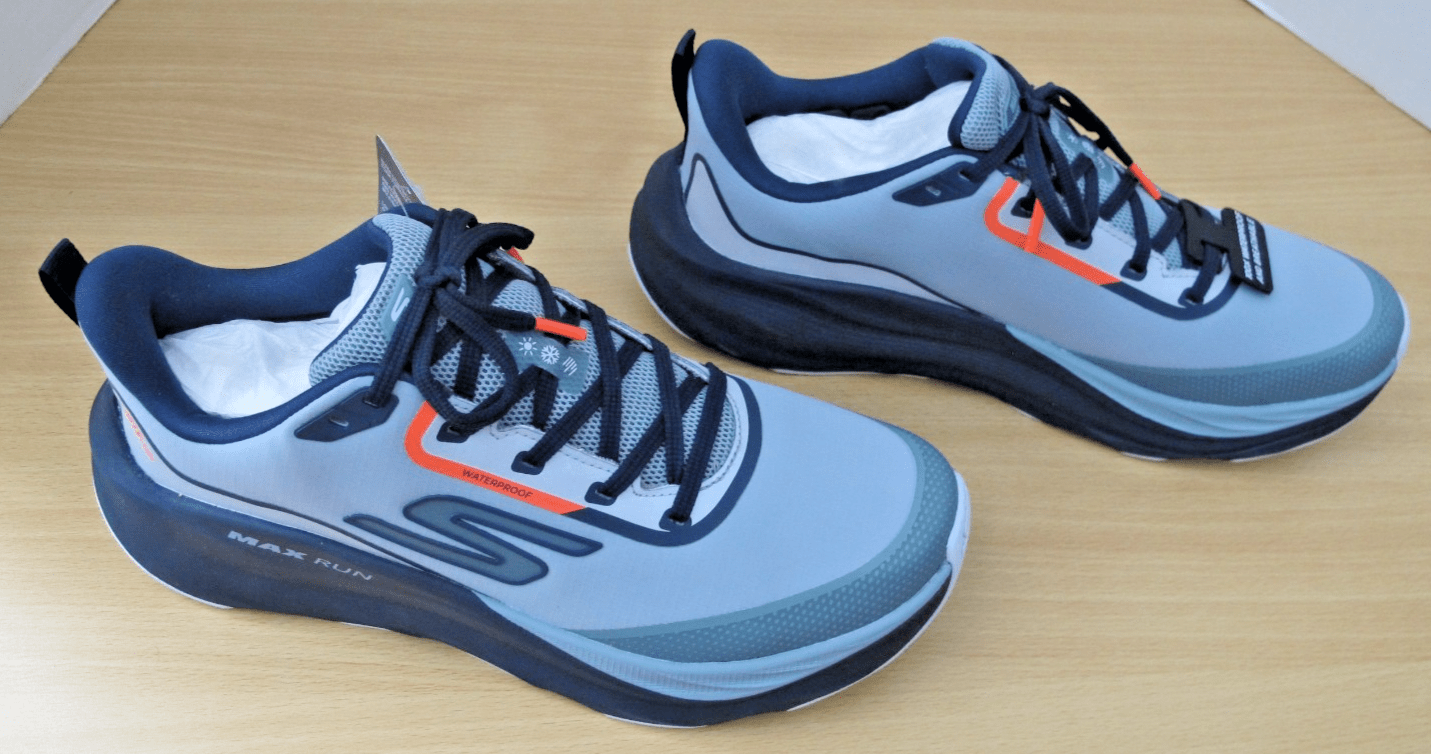 Skechers Waterproof Max Run Vorteza Slate 10.5 US EU44 Air-Cooled Goga Mat Shoes - MagsTag