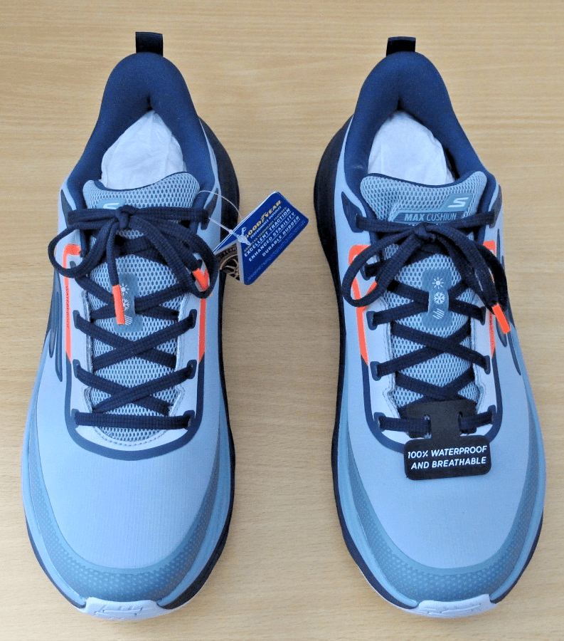 Skechers Waterproof Max Run Vorteza Slate 10.5 US EU44 Air-Cooled Goga Mat Shoes - MagsTag