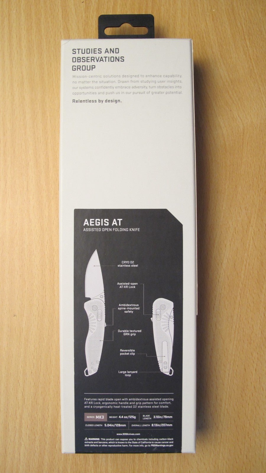 SOG Aegis AT Forest & Moss 3.13" Drop Point Blade CRYO D2 NEW Open Box - MagsTag