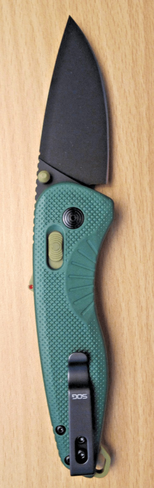 SOG Aegis AT Forest & Moss 3.13" Drop Point Blade CRYO D2 NEW Open Box - MagsTag