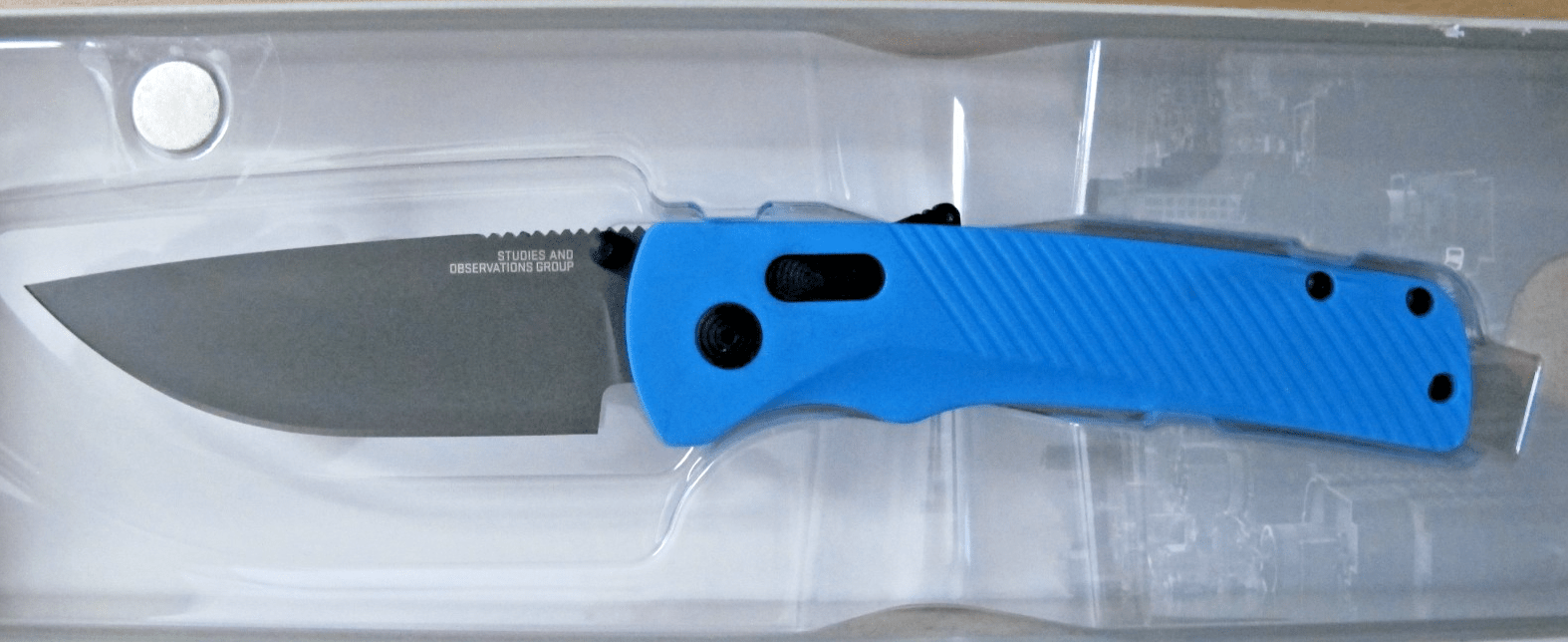 SOG Flash AT Daily Carry Ambidextrous Straight Pocket Folding Knive Civic Cyan - MagsTag
