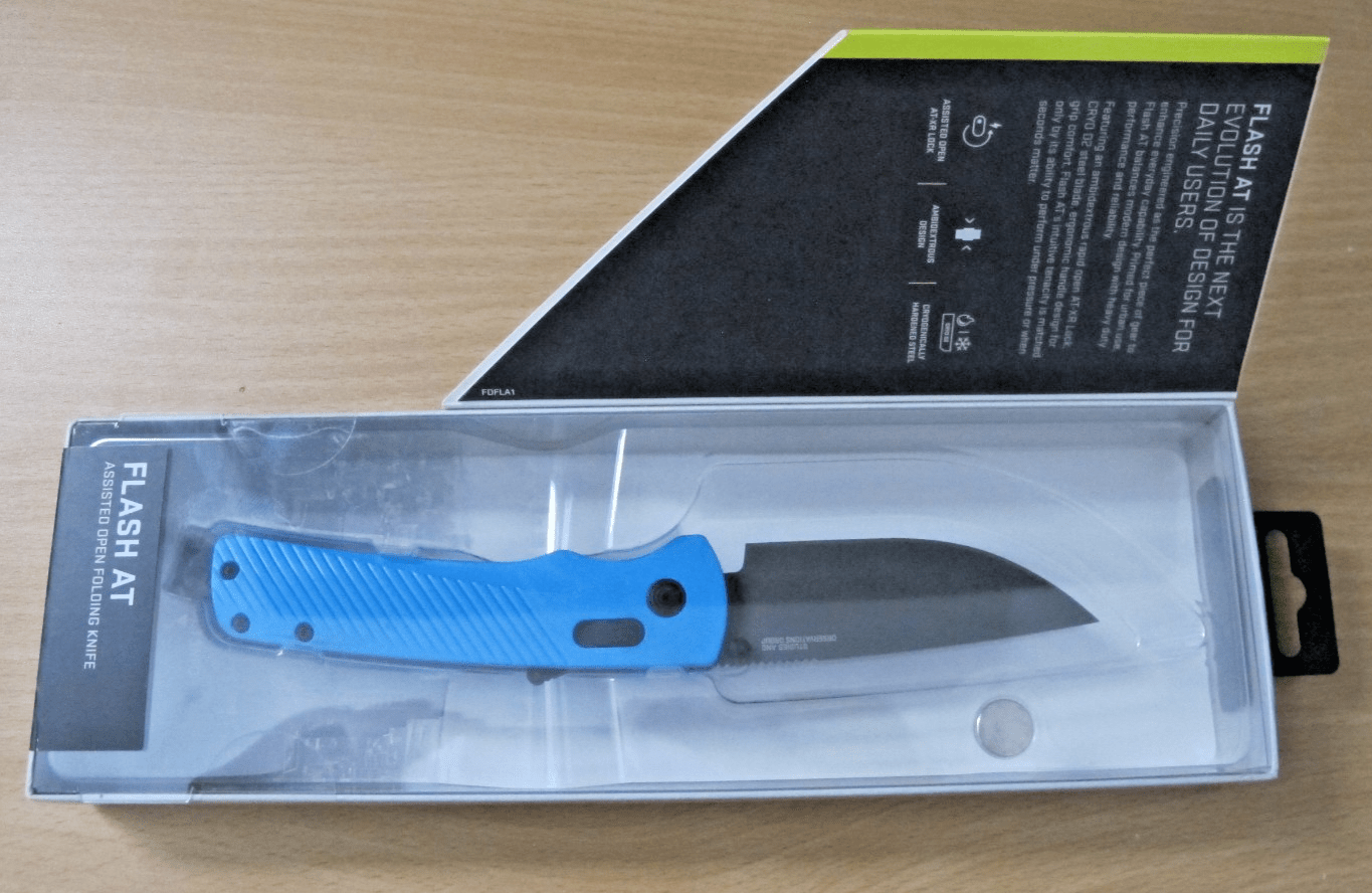 SOG Flash AT Daily Carry Ambidextrous Straight Pocket Folding Knive Civic Cyan - MagsTag
