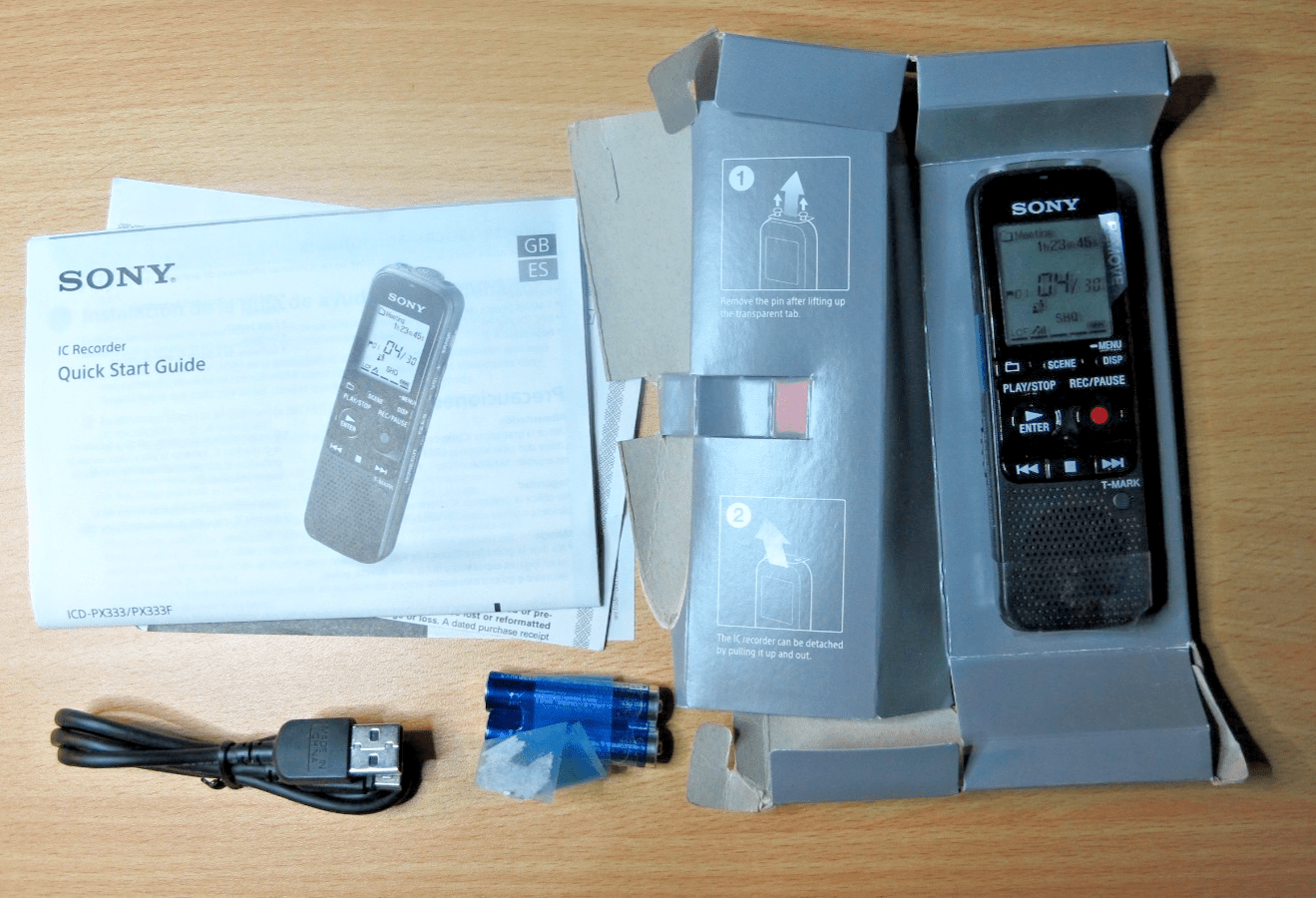 Sony ICD-PX333 IC Recorder Black Digital Pocket 4GB Voice Memo MicroSD - MagsTag
