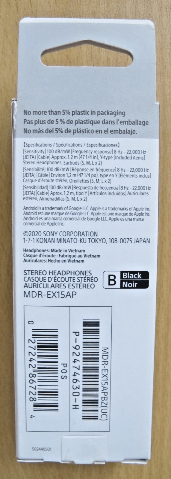 Sony MDR - EX15AP In - Ear Earbud with Microphone Black MDREX15AP/B - MagsTag