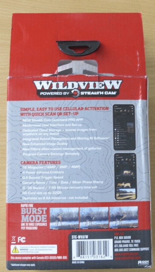 Stealth Cam Wildview Trail Camera AT&T Black STC - WVATW 16MP Unused - MagsTag