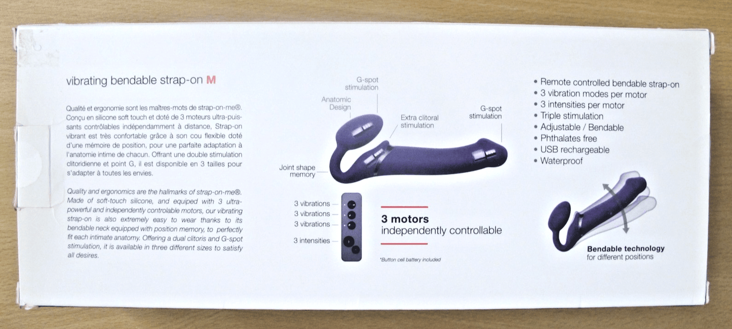 Strap-On-Me Vibrating 3 Motors USB Rechargeable strap-on MEDIUM Massager - MagsTag