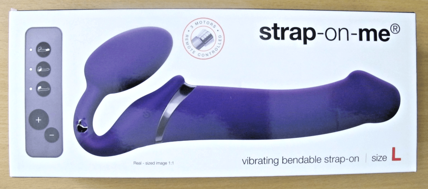 Strap on Me Vibrating Bendable Strapless Strap on Large Purple Massager New - MagsTag