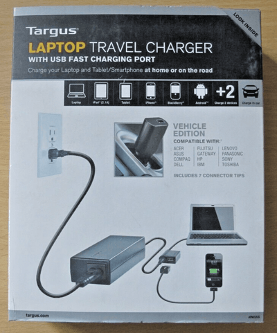 Targus Universal Laptop Travel Charger 90W - USB Fast Charging APM32US - MagsTag