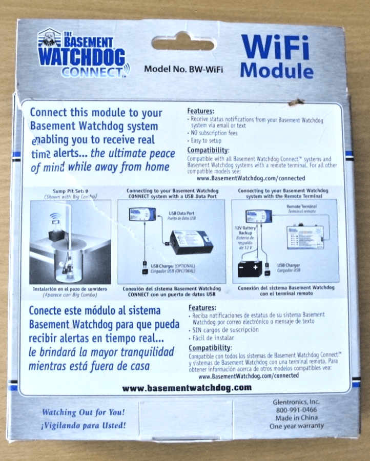 The Basement Watchdog Connect BW - WIFI Wi - Fi Sump Pump Module Unused - MagsTag