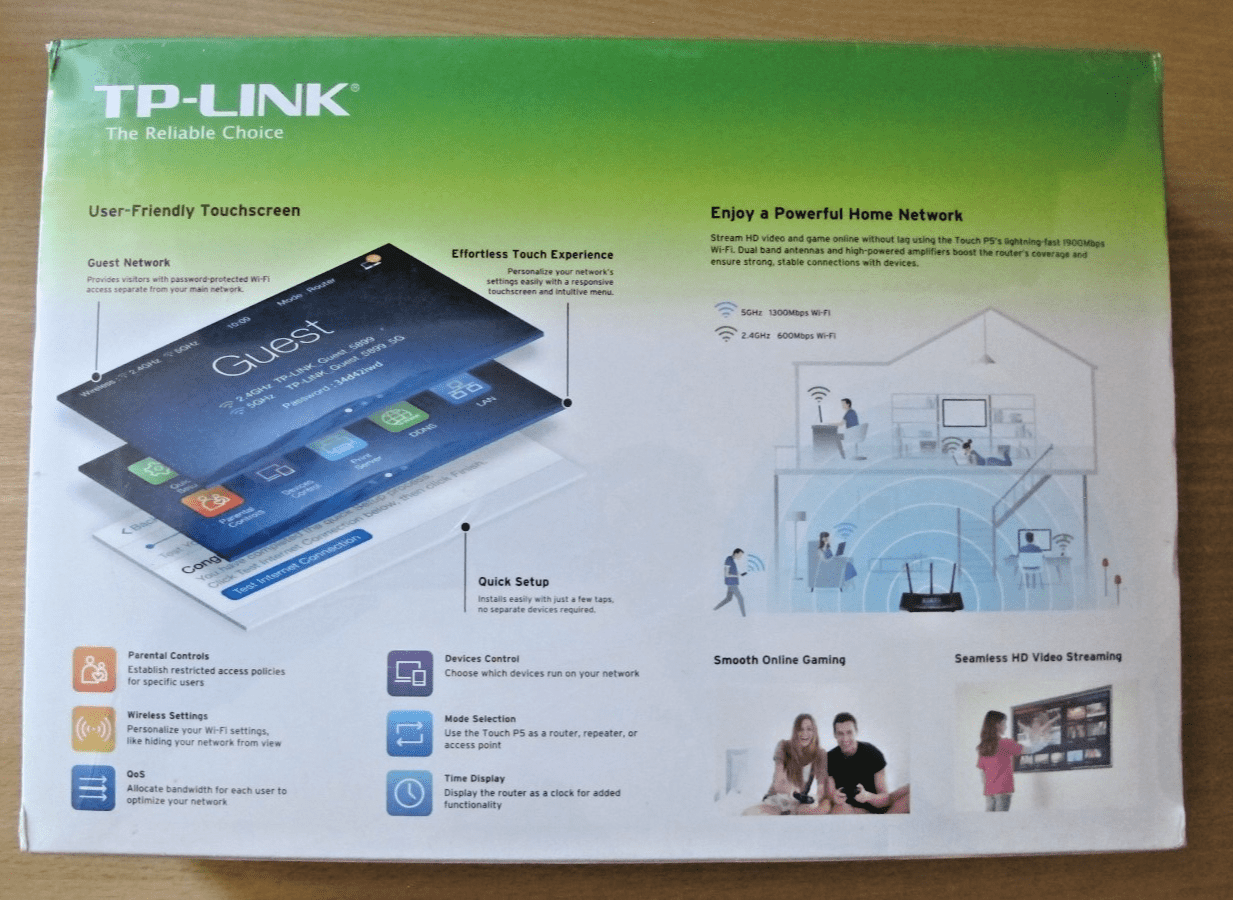 TP - Link AC1900 Wireless Wi - Fi Gigabit Router with Touch Screen Setup Touch P5 - MagsTag