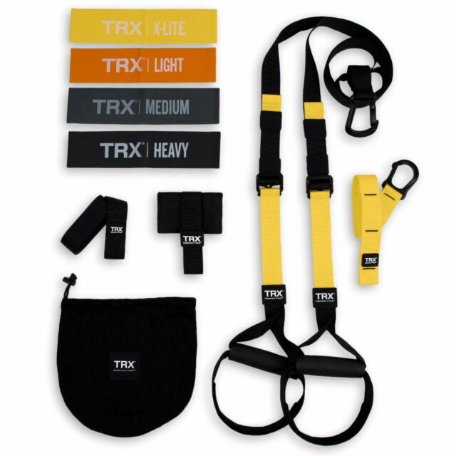TRX Elite System Suspension Trainer Black Yellow PLUS 4 Resistance Bands - MagsTag