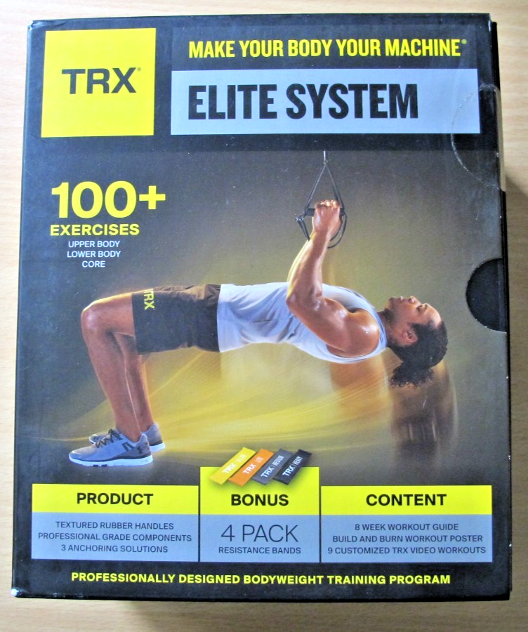 TRX Elite System Suspension Trainer Black Yellow PLUS 4 Resistance Bands - MagsTag