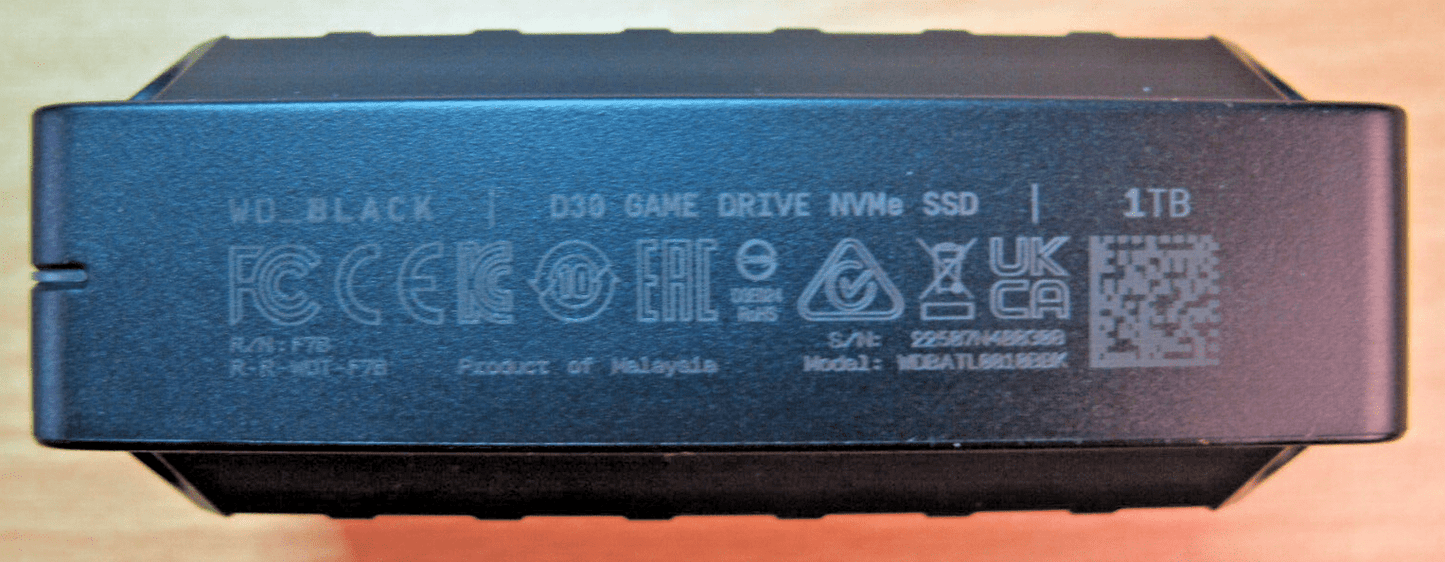 WD BLACK 1TB SSD External Game Drive PS 4 5 Windows D30 WDBATL0010BBK - WESE Open - MagsTag