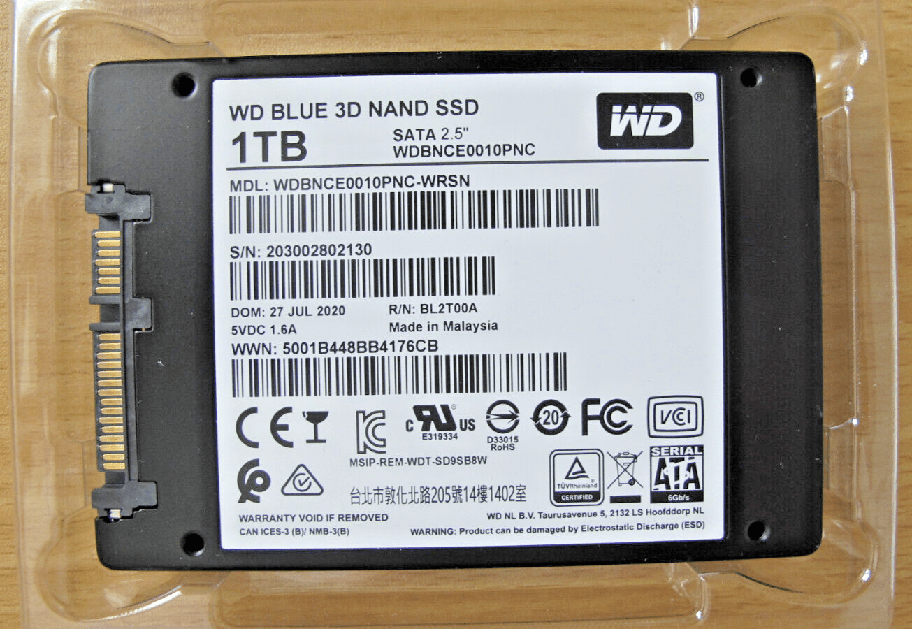 WD Blue 1TB 3D NAND SATA III 2.5 in Internal SSD drive unused Open Box - MagsTag