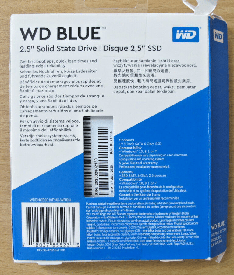 WD Blue 1TB 3D NAND SATA III 2.5 in Internal SSD drive unused Open Box - MagsTag