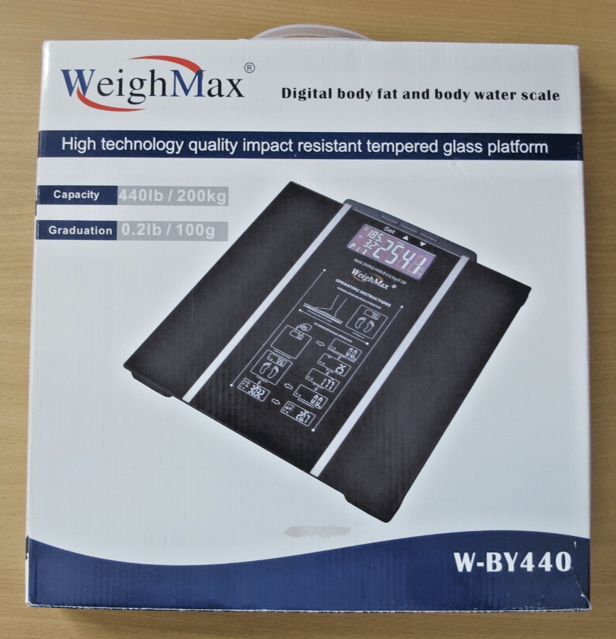 WeighMax BY440 440lb Digital Body Fat Water Bathroom Scale Step on Tech Unused - MagsTag