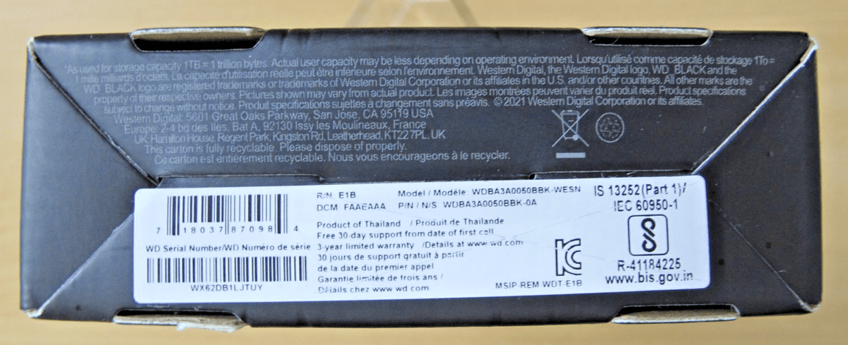 Western Digital Black P10 5TB,External,2.5 inch (WDBA3A0050BBKWESN) Hard Drive - MagsTag