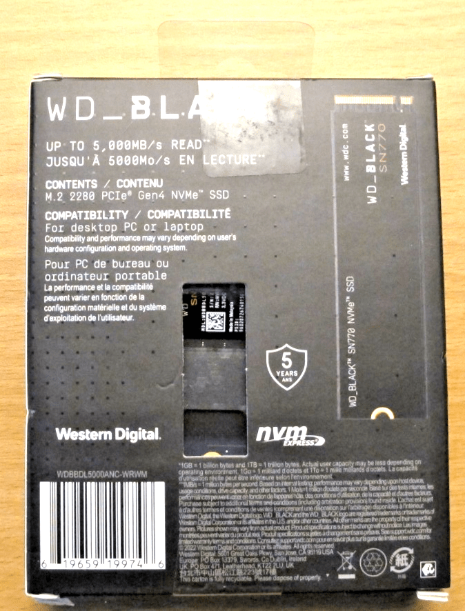 Western Digital WD_BLACK SN770 500GB M.2 NVMe Internal SSD (WDS500G3X0E) - MagsTag