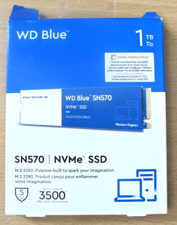 Western Digital WD Blue SN570 1TB SSD PCIe 3.0 x4 NVMe M.2 2280 Unused Open Box - MagsTag