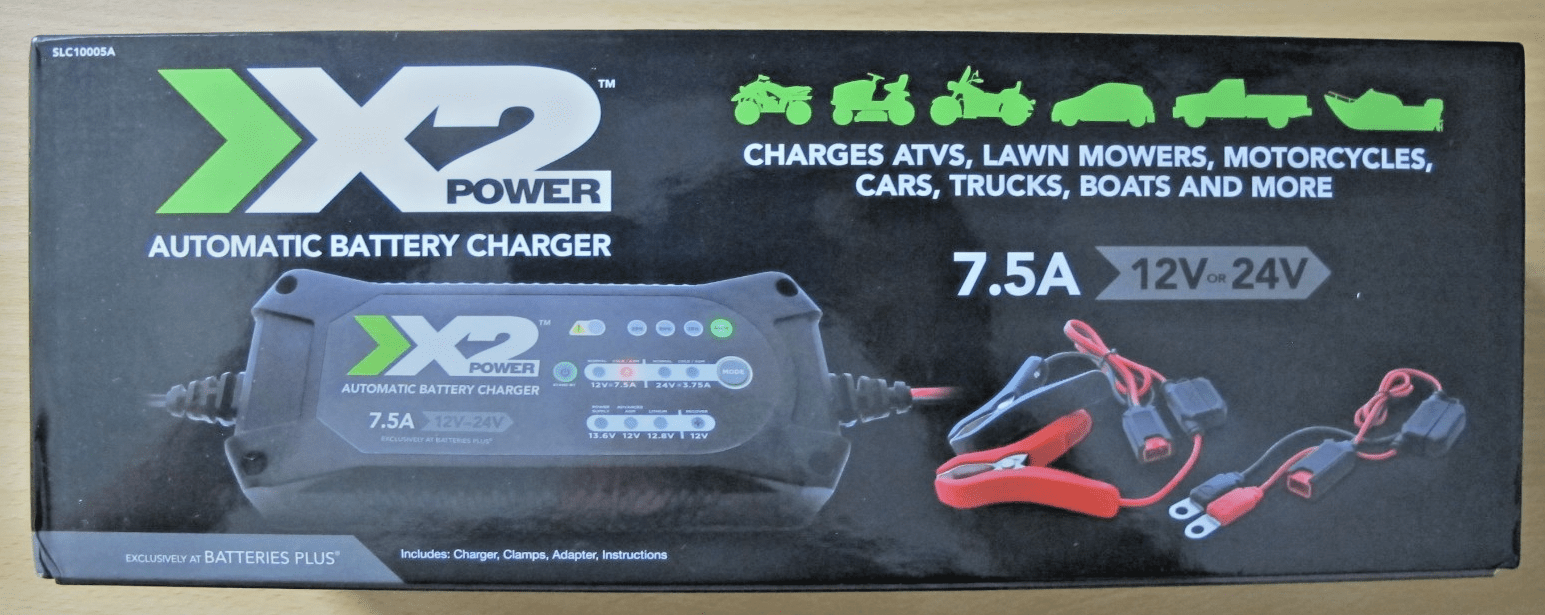 X2 Power Automatic Battery Charger 7.5A SLC10005A Car ATV Truck Boat 12v - 24v - MagsTag