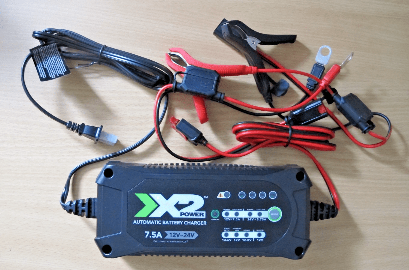 X2 Power Automatic Battery Charger 7.5A SLC10005A Car ATV Truck Boat 12v - 24v - MagsTag