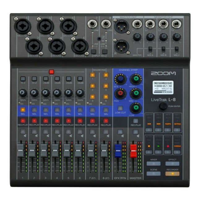 Zoom LiveTrak L - 8 Podcast Digital Mixer/Recorder Black Open Box - MagsTag