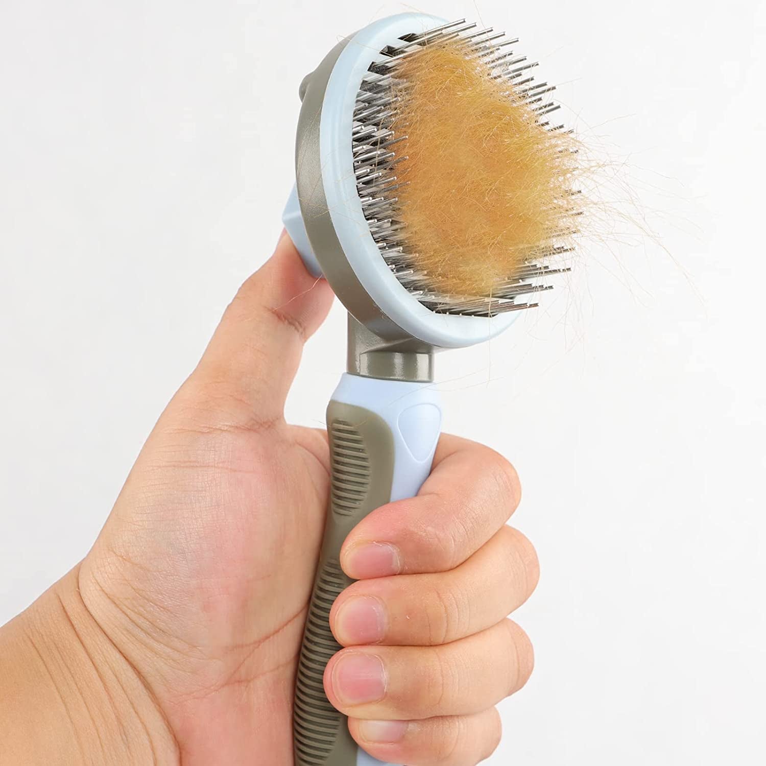 Cat Grooming Brush, Self Cleaning Slicker Brushes for Dogs Cats Pet Grooming Brush Tool Gently Removes Loose Undercoat, Mats Tangled Hair Slicker Brush for Pet Massage-Self Cleaning