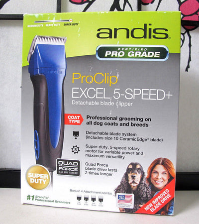 Andis ProClip Excel 5-Speed Detachable Blade Pet Clipper 65325 - Blue