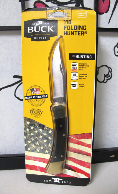 Buck Knives 110 Folding Hunter Knife with Leather Sheath
