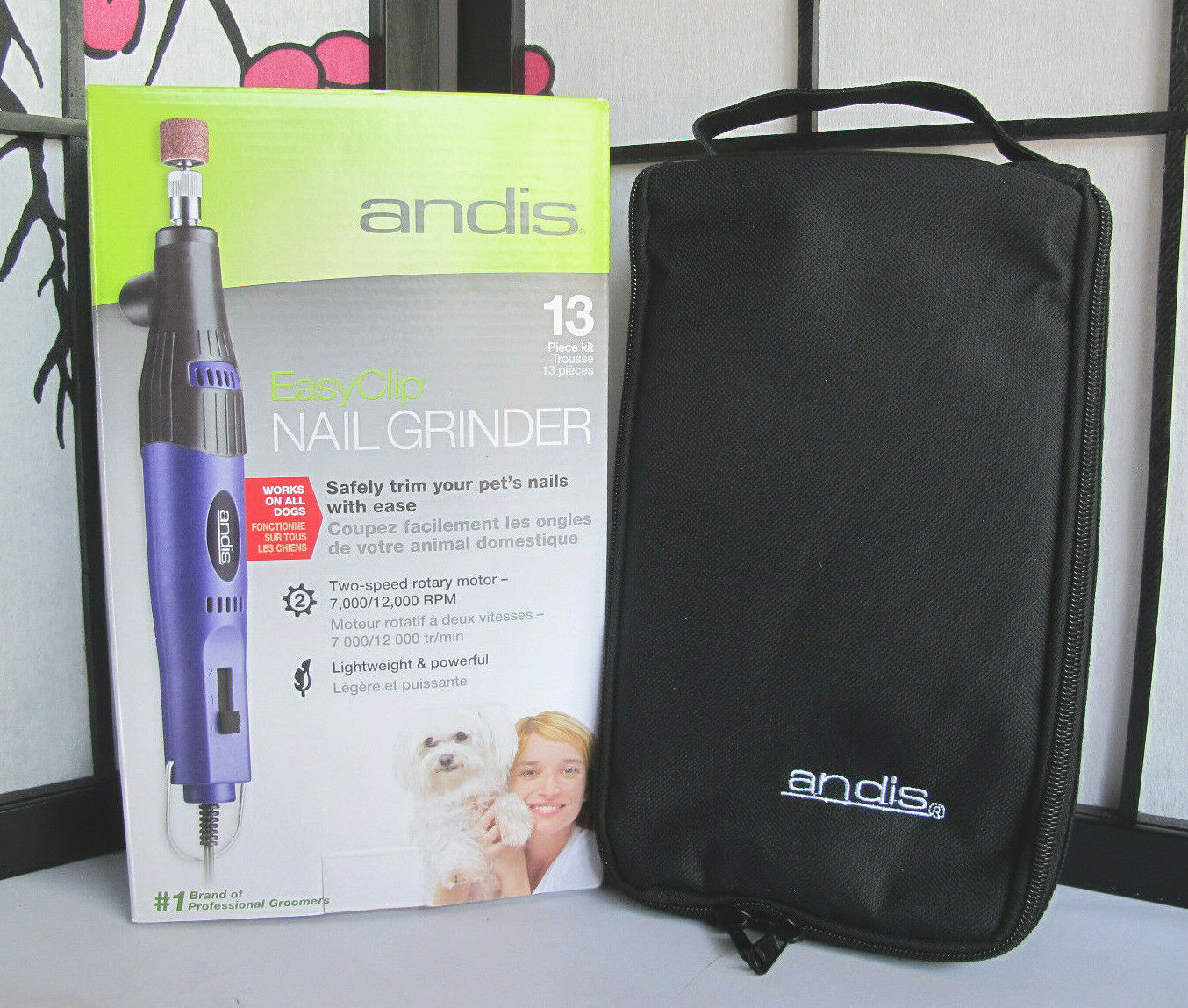 Andis EasyClip 2-Speed Pet Nail Grinder 13 Piece Kit
