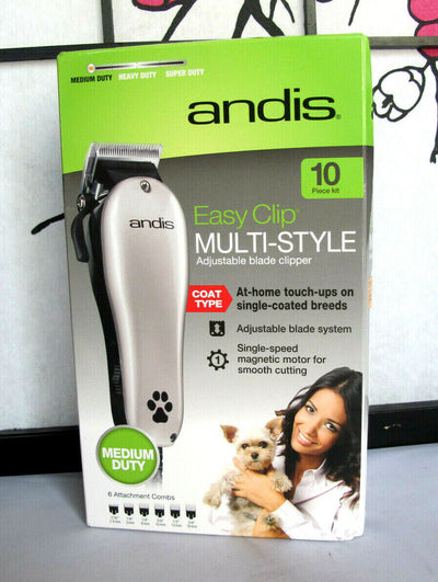 Andis Single-Speed EasyClip Multi-Style Adjustable Blade Clipper 10 Piece Kit
