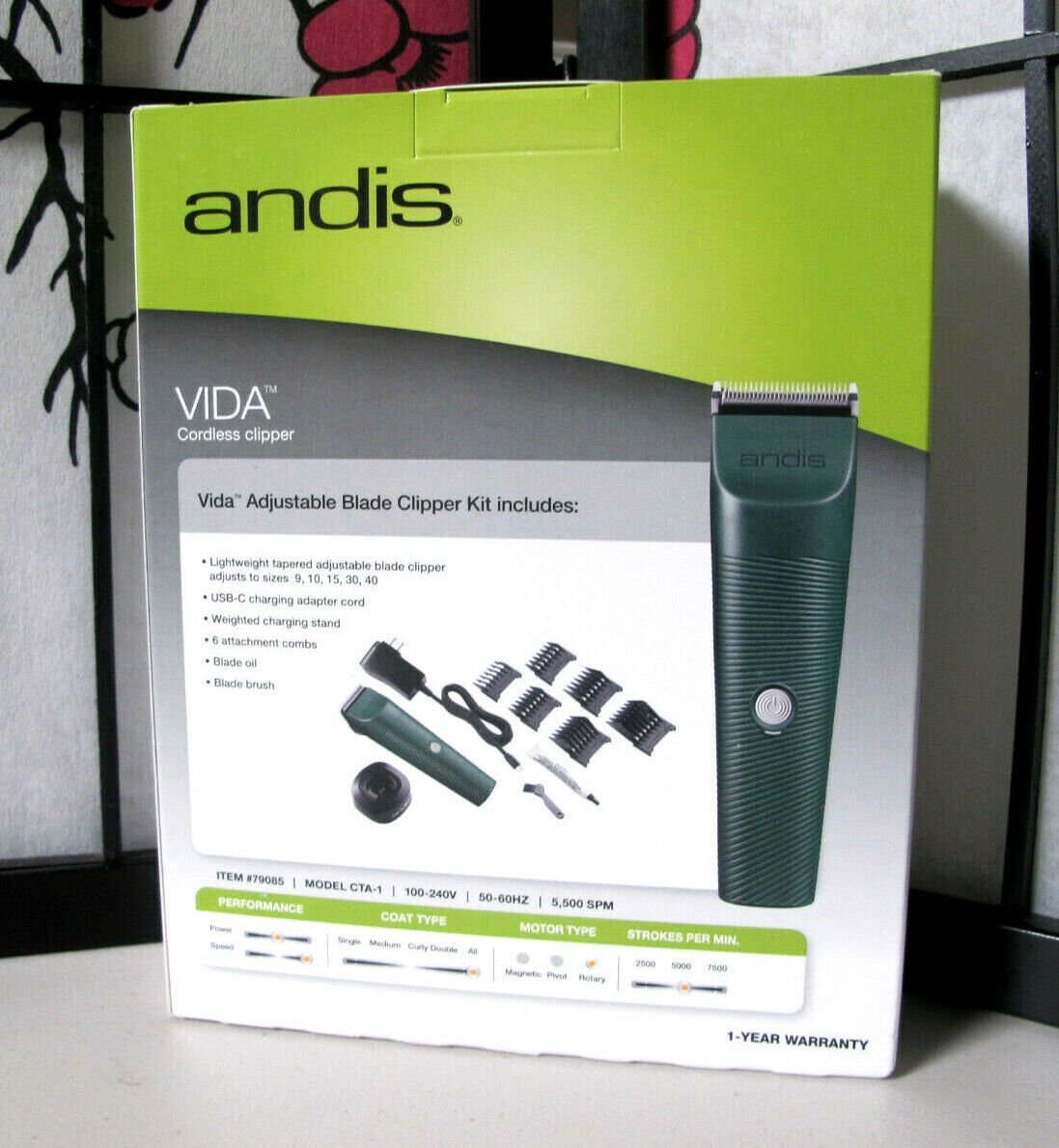Andis Vida Adjustable Cordless Blade Clipper 79085 - MagsTag