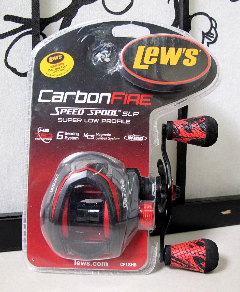 Lew's CF1SHB Carbon Fire Speed Spool SLP Baitcasting Reel Right Handed - MagsTag