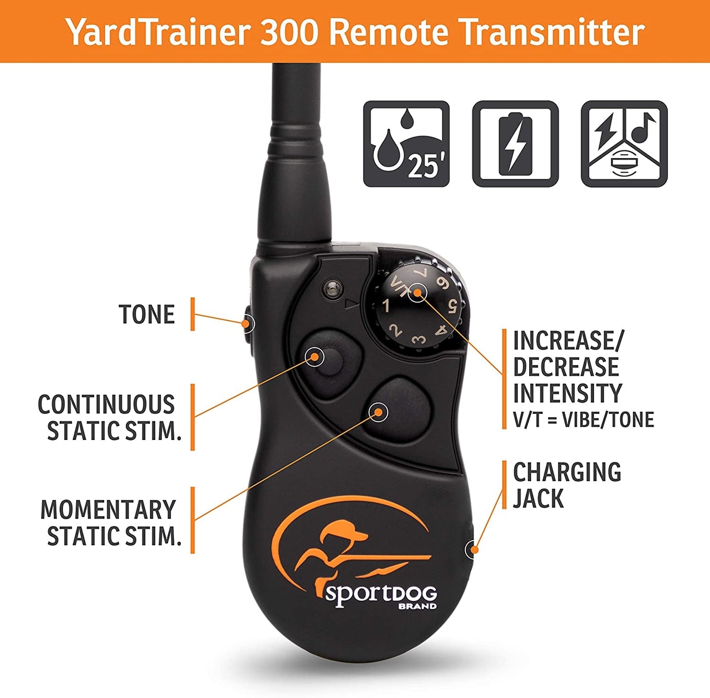 Yardtrainer Yt - 300 Remote dog hunting Trainer, 300 Yard Range - Yt - 300, Black (Pack of 1) - MagsTag